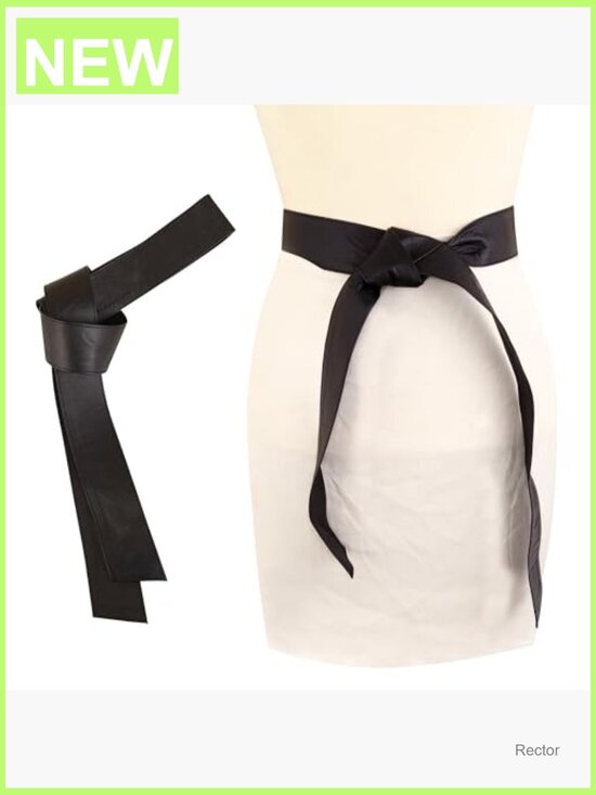 Plus Size Wide Genuine Leather Obi Belt Tie Waist Sash